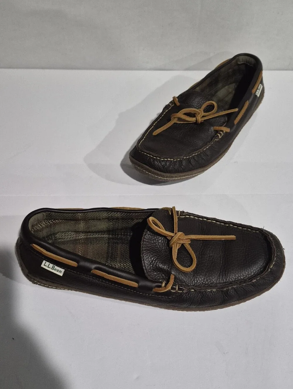 L.L. Bean Men’s Brown Leather Moccasin Driving Loafers Size 11